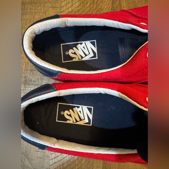 Vans Red and Navy Canvas Sneakers with Gum Sole NWOB - Picture 6 of 10
